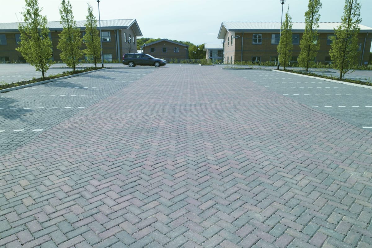burnt ochre priora block paving - leeds