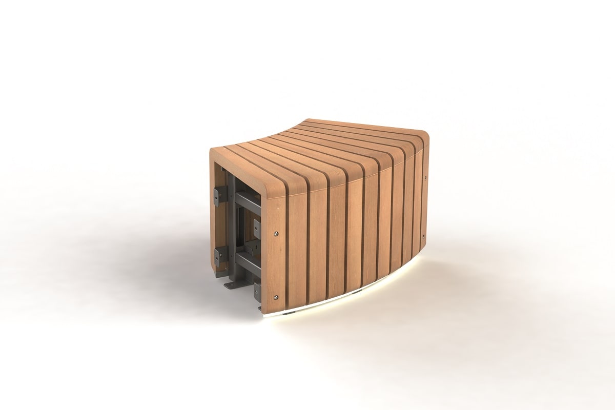 natural elements - 45 radius bench module