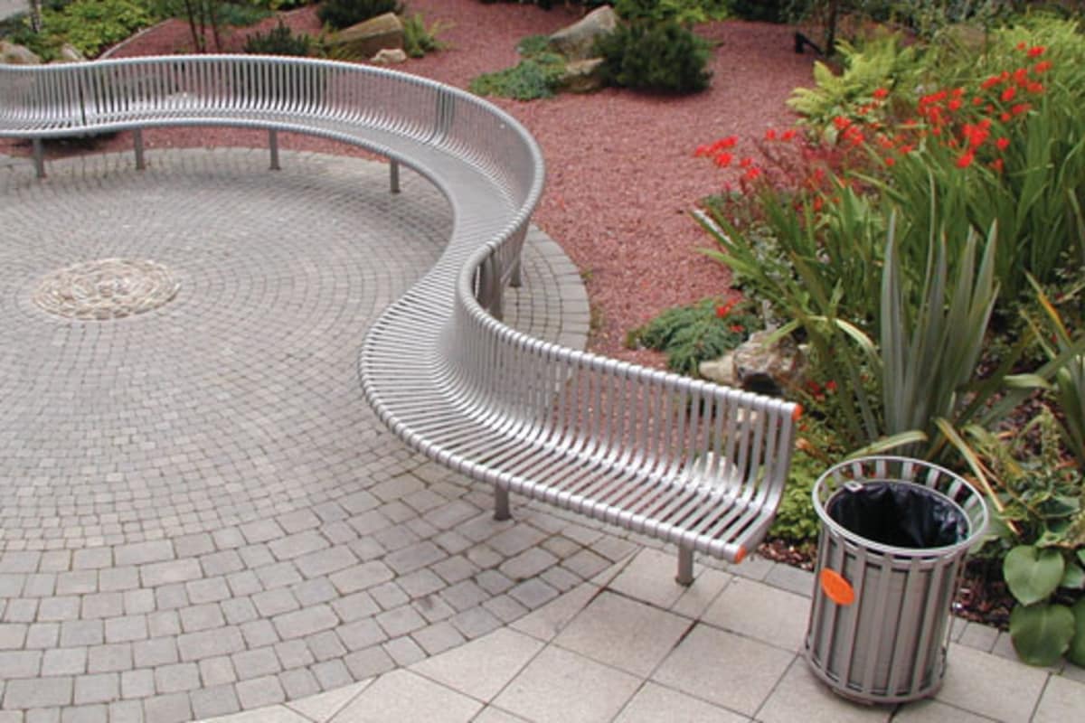 ollerton festival curved seat in steel