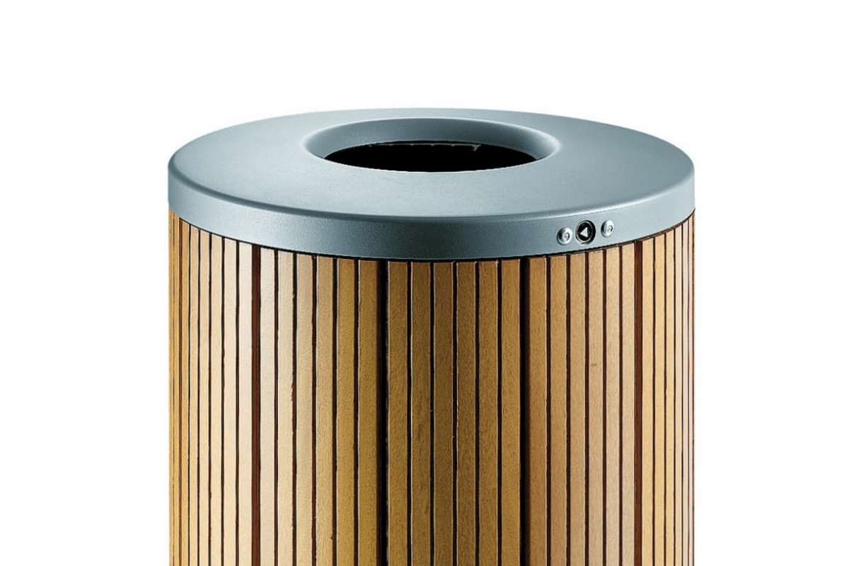 sineu graff classic round timber litter bin
