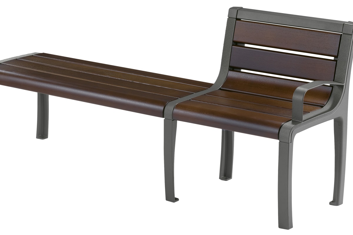 sineu graff twist three place bench and chair with steel armrest