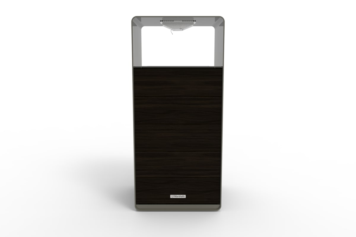 stratic litter bin - back view - onyx and quartz