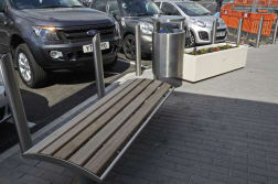 geo litter bin and geo bench - mayflower retail park basildon