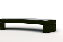 geoform stonelements curved bench with block legs in natural stone
