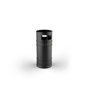 heritage imperial 85l litter bin with lid black