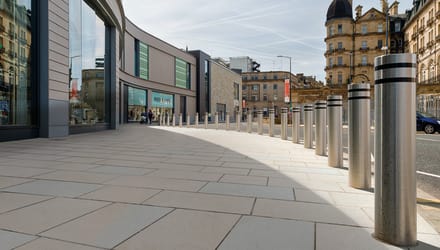 Bollards protecting the public