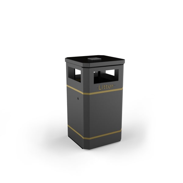 albion square 120l litter bin standard black
