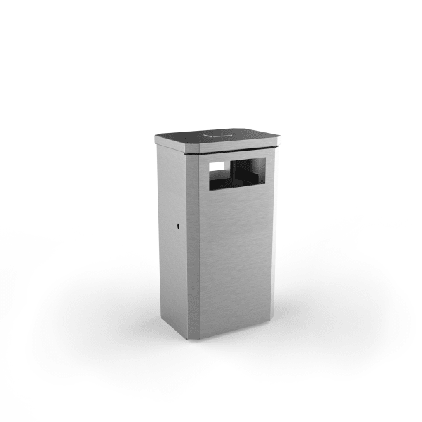 albion square 90l slimline litter bin stainless steel