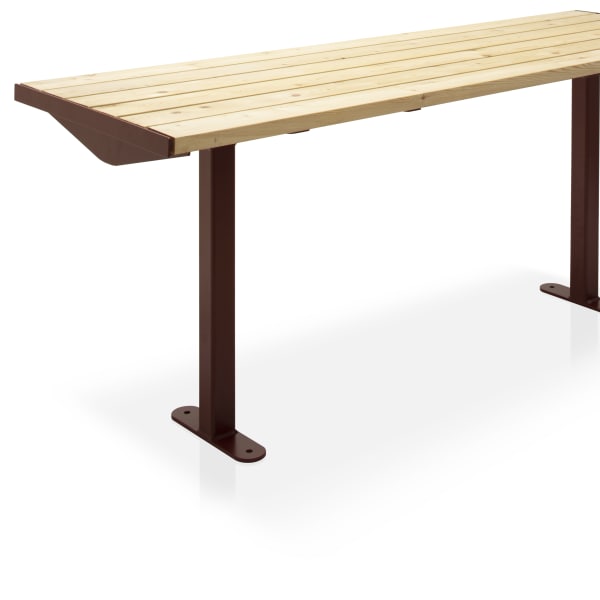 citi element table - softwood slats with corten steel frame