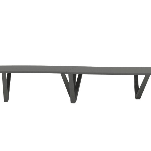 clarity curved seating in charcoal grey