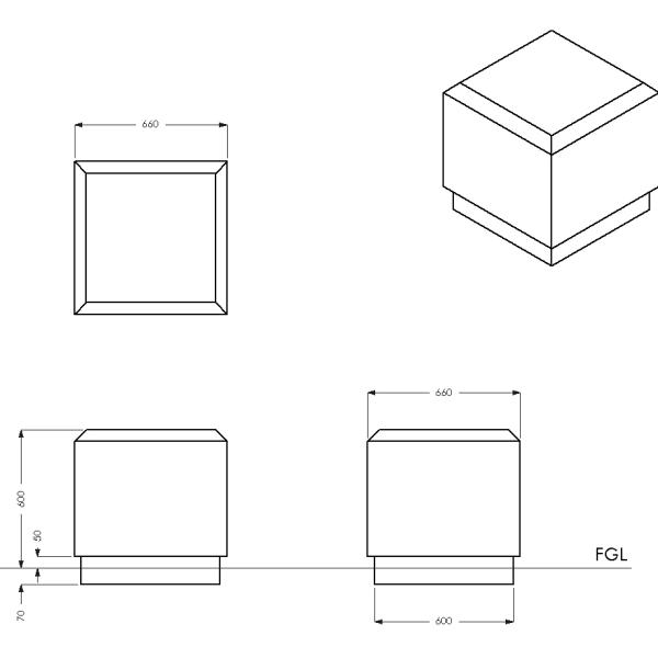 Cube bollard