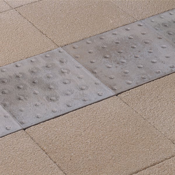 platform edge tactile flag paving - natural