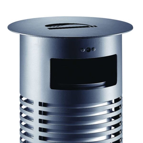 sineu graff contemporary round aperture in top/empty via front steel and stainless steel litter bin