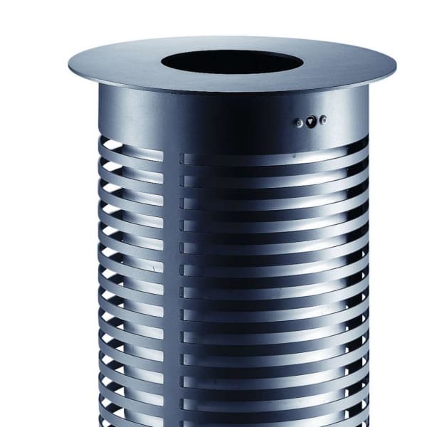 sineu graff contemporary round aperture in top/empty via top steel and stainless steel litter bin