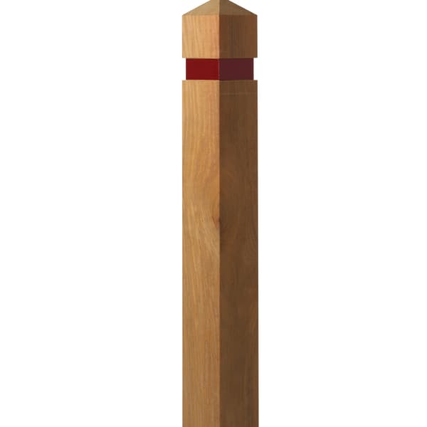 square timber bollard with pyramid top