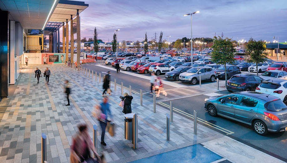 car park in front of a superstore