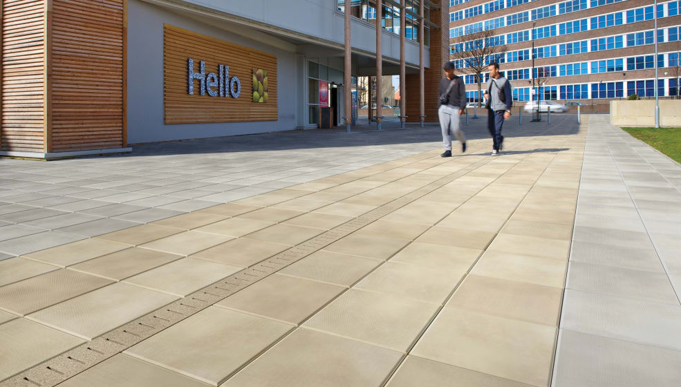 Tesco Extra with linear drainage outside