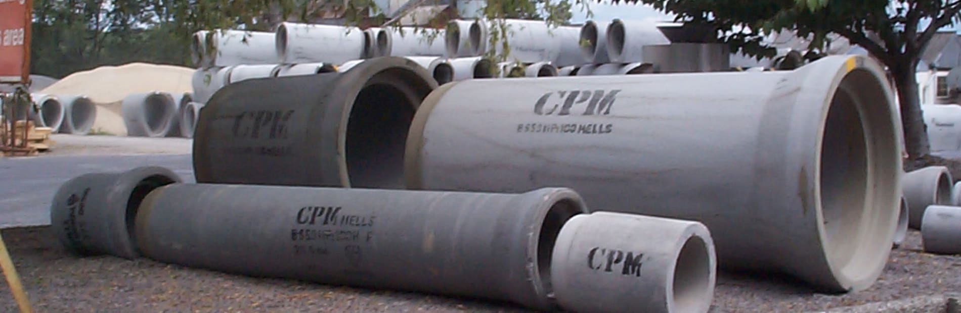 A variety of concrete pipe fittings