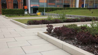 Saxon textured kerb used as garden bed