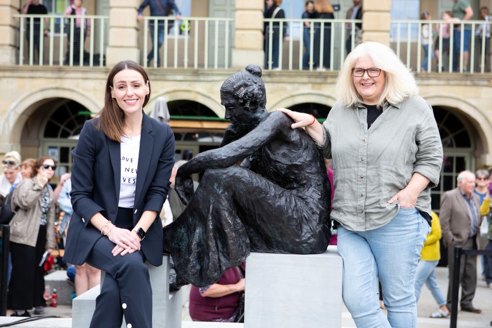 Gentleman Jack actress Suranne Jones and show creator Sally Wainwright unveiled the statue at the Piece Hall