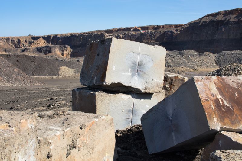 Natural stone blocks at Marshalls quarry