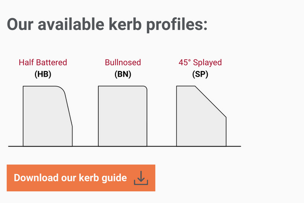 kerb profiles - half battered, bullnosed and splayed