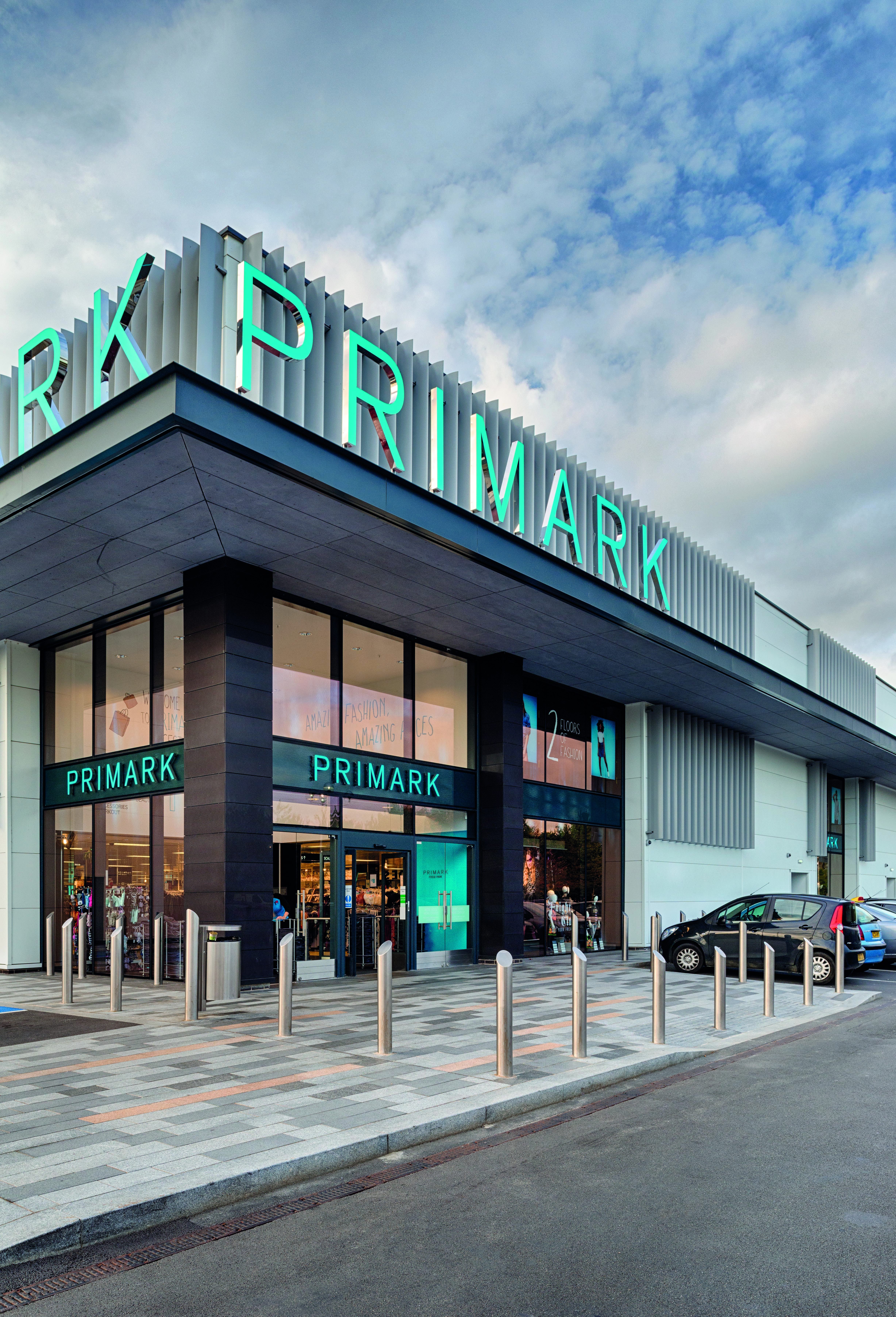 Primark car park using Marhshalls bollards