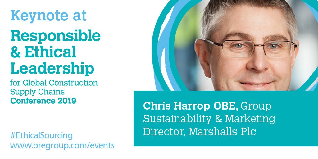 Image promoting BRE Group 2019 conference with Chris Harrop from Marshalls as keynote