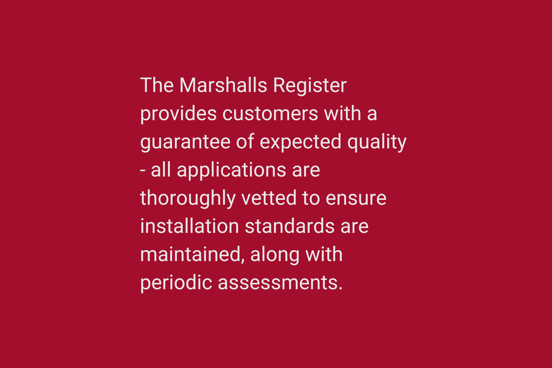 Vetting Process infographic for Marshalls Register members
