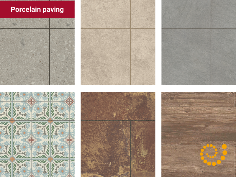 Porcelain paving slab options