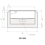concrete manhole diagram showing dimensions of a 1800mm sealed manhole