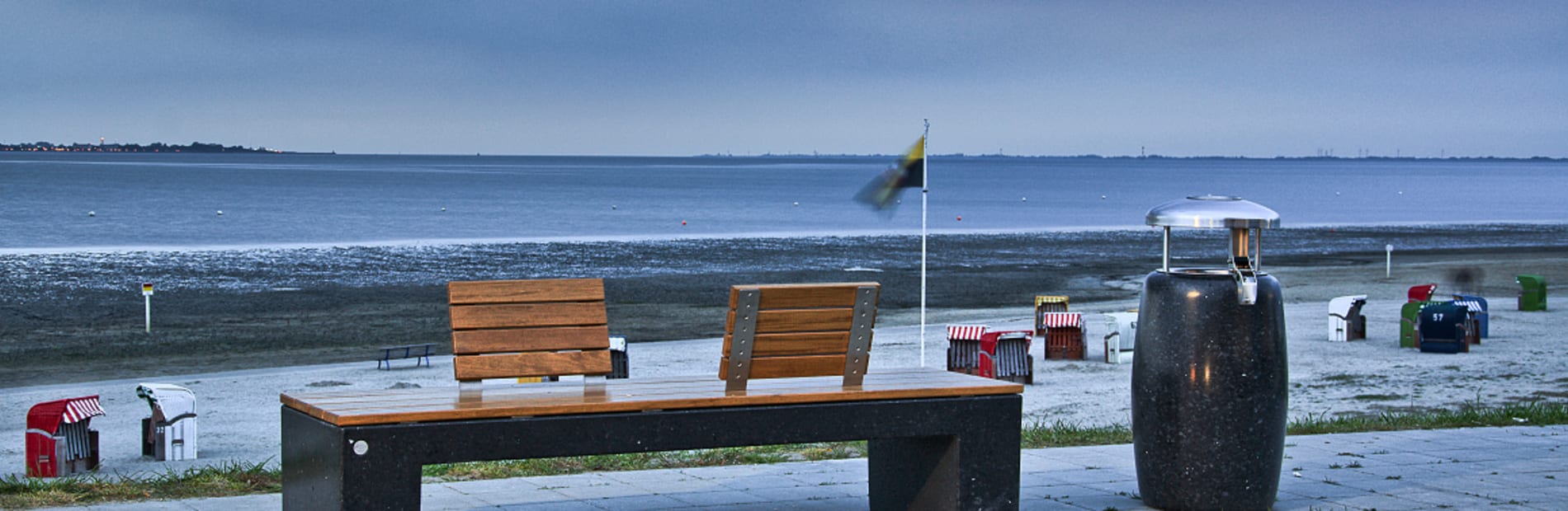 eraclea stone bench by the seafront