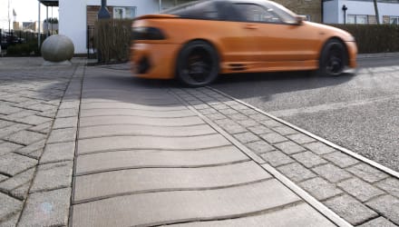 s ramp laid in road