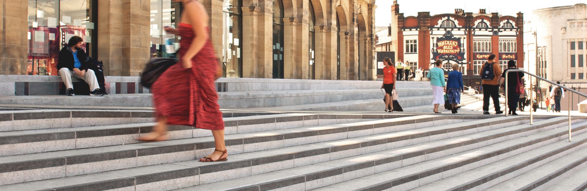 Granite steps at Liverpool Lime Street station